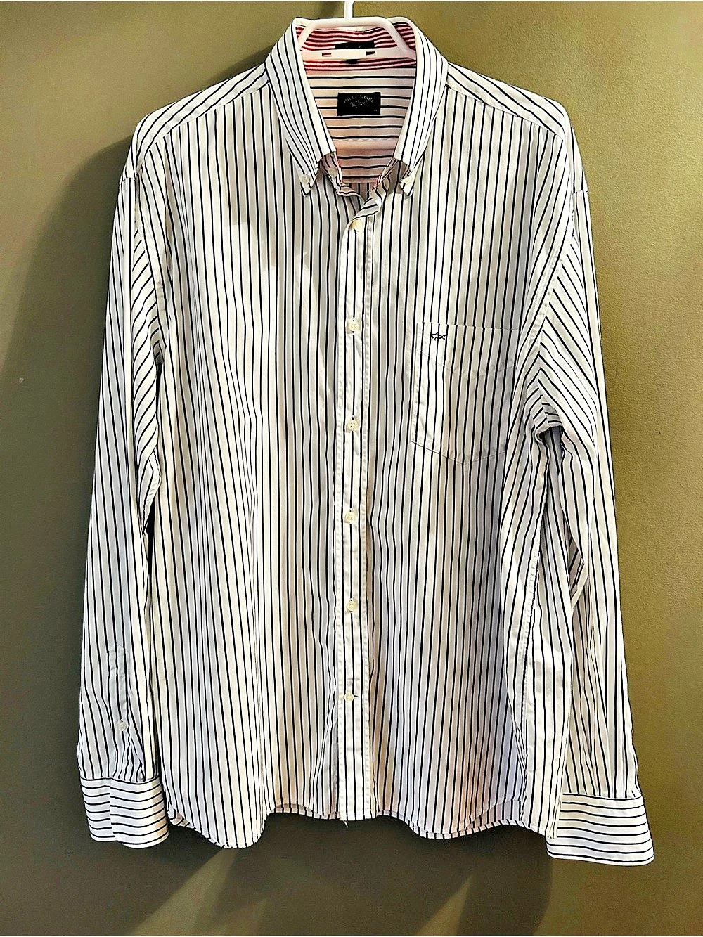 Paul & Shark Yachting Striped Button Down Shirt White & Blue Size 44
